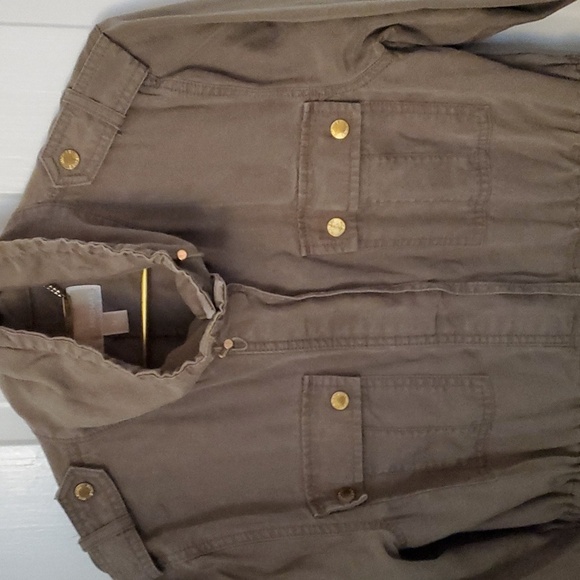 Michael Kors Womens Anorak Utility Zipper & Snap Jacket with Gold Hardware - Picture 4 of 7